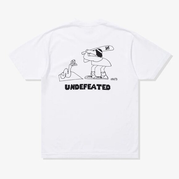 Undefeated White Baseball Themed Printed T-Shirt